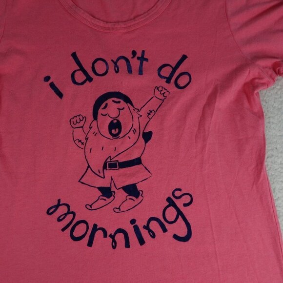 Disney "I Don't Do Mornings" Pink Shirt Medium - Picture 3 of 5